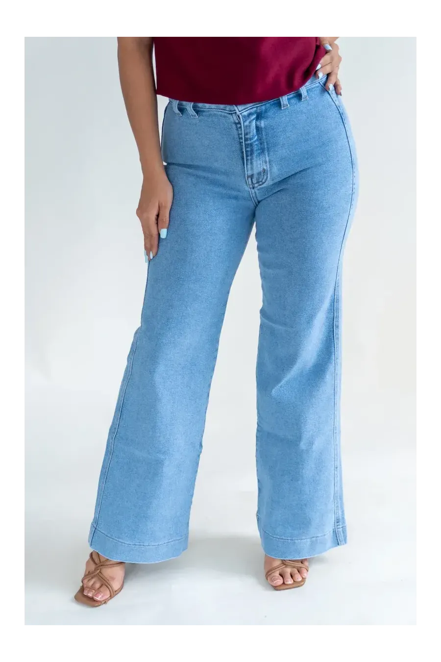 PALAZZO FLAT CELESTE DENIM