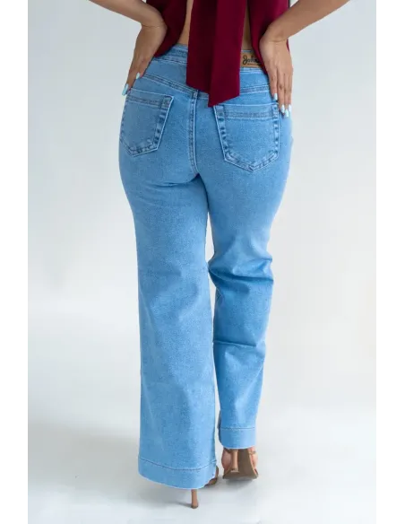 PALAZZO FLAT CELESTE DENIM