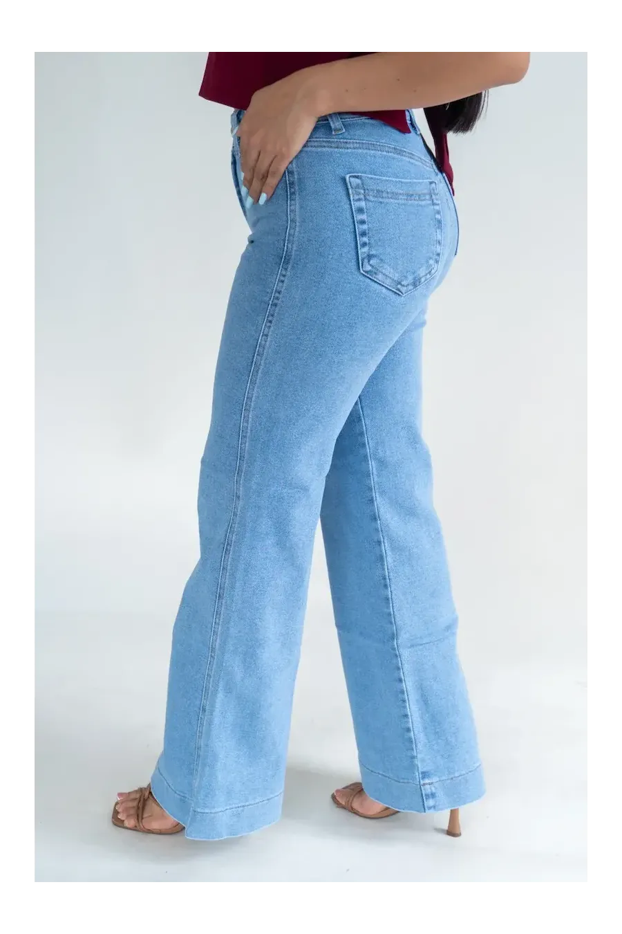 PALAZZO FLAT CELESTE DENIM