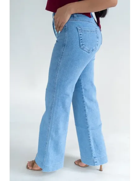 PALAZZO FLAT CELESTE DENIM