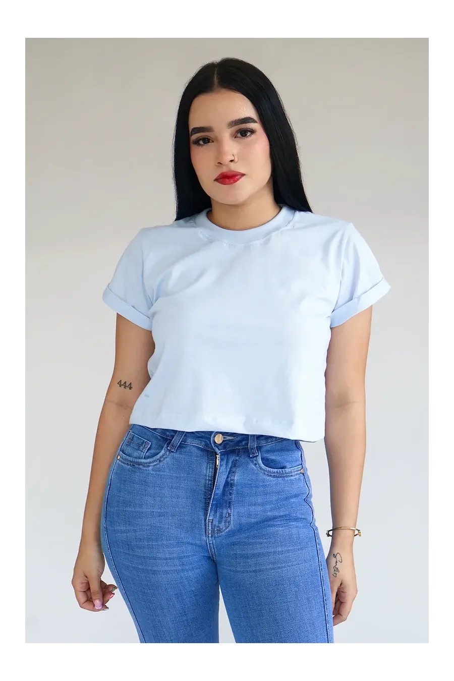 CROP TOP CELESTE