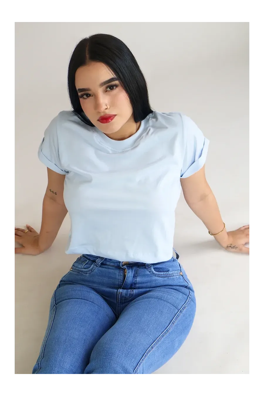 CROP TOP CELESTE