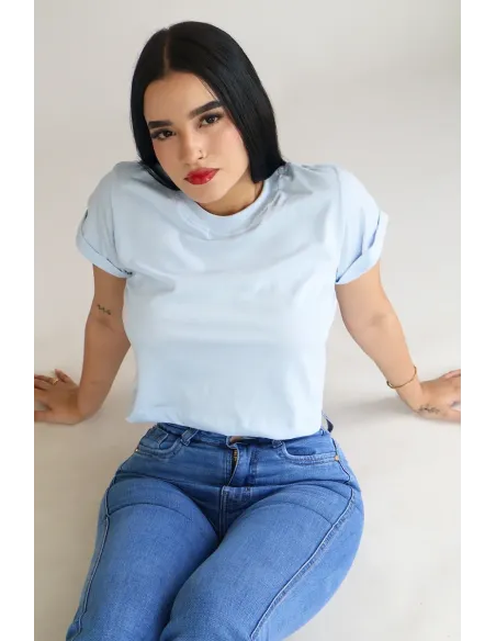 CROP TOP CELESTE