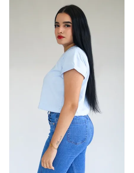 CROP TOP CELESTE