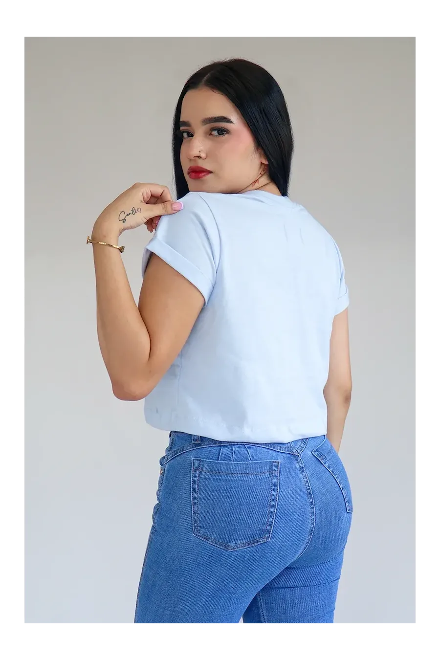 CROP TOP CELESTE