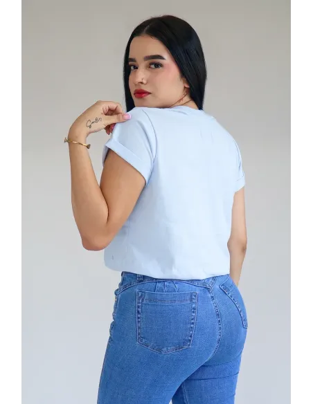 CROP TOP CELESTE