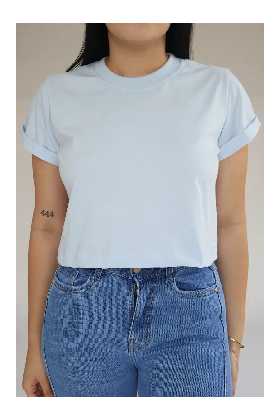 CROP TOP CELESTE