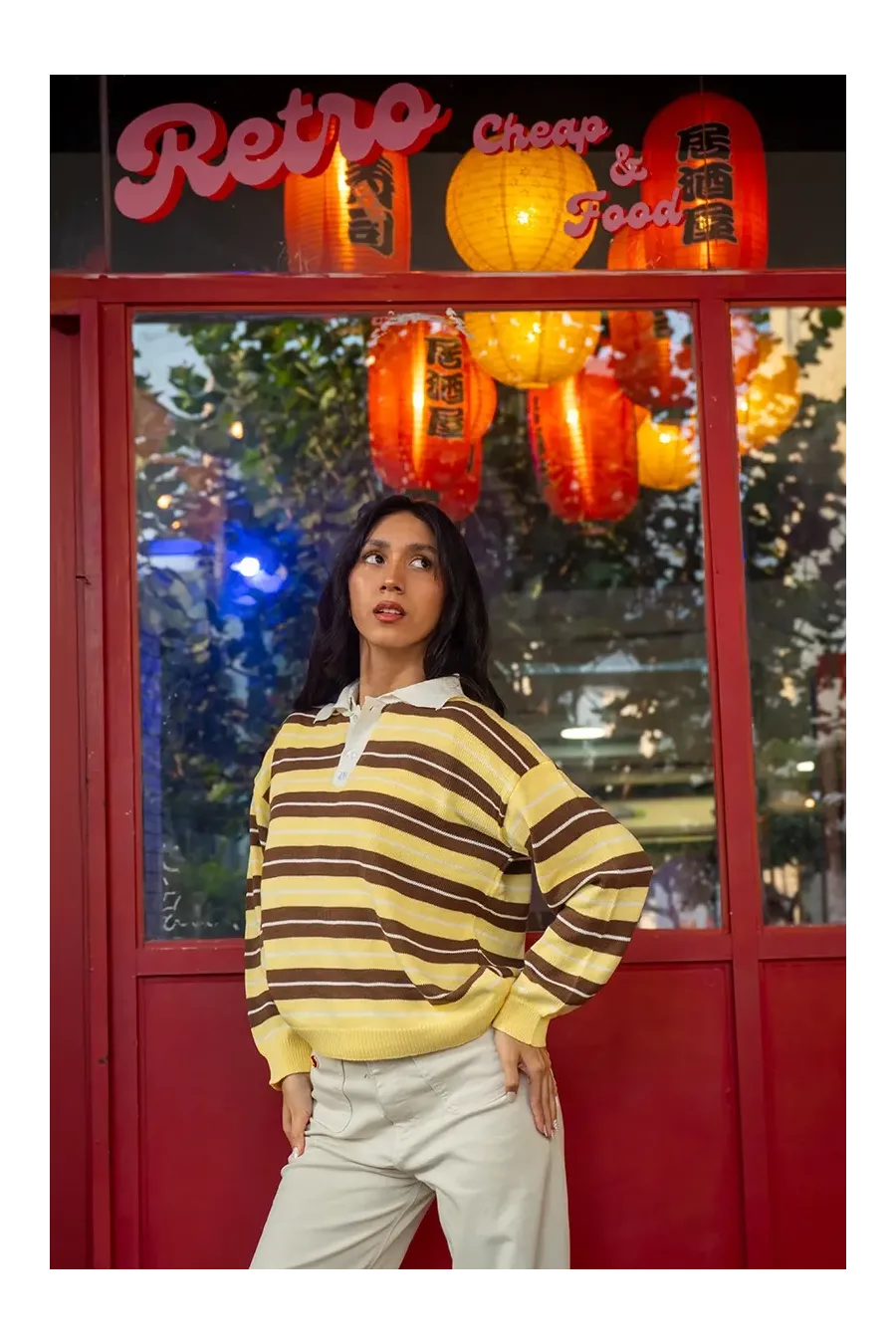 SWEATER VINTAGE AMARILLO/CAFÉ