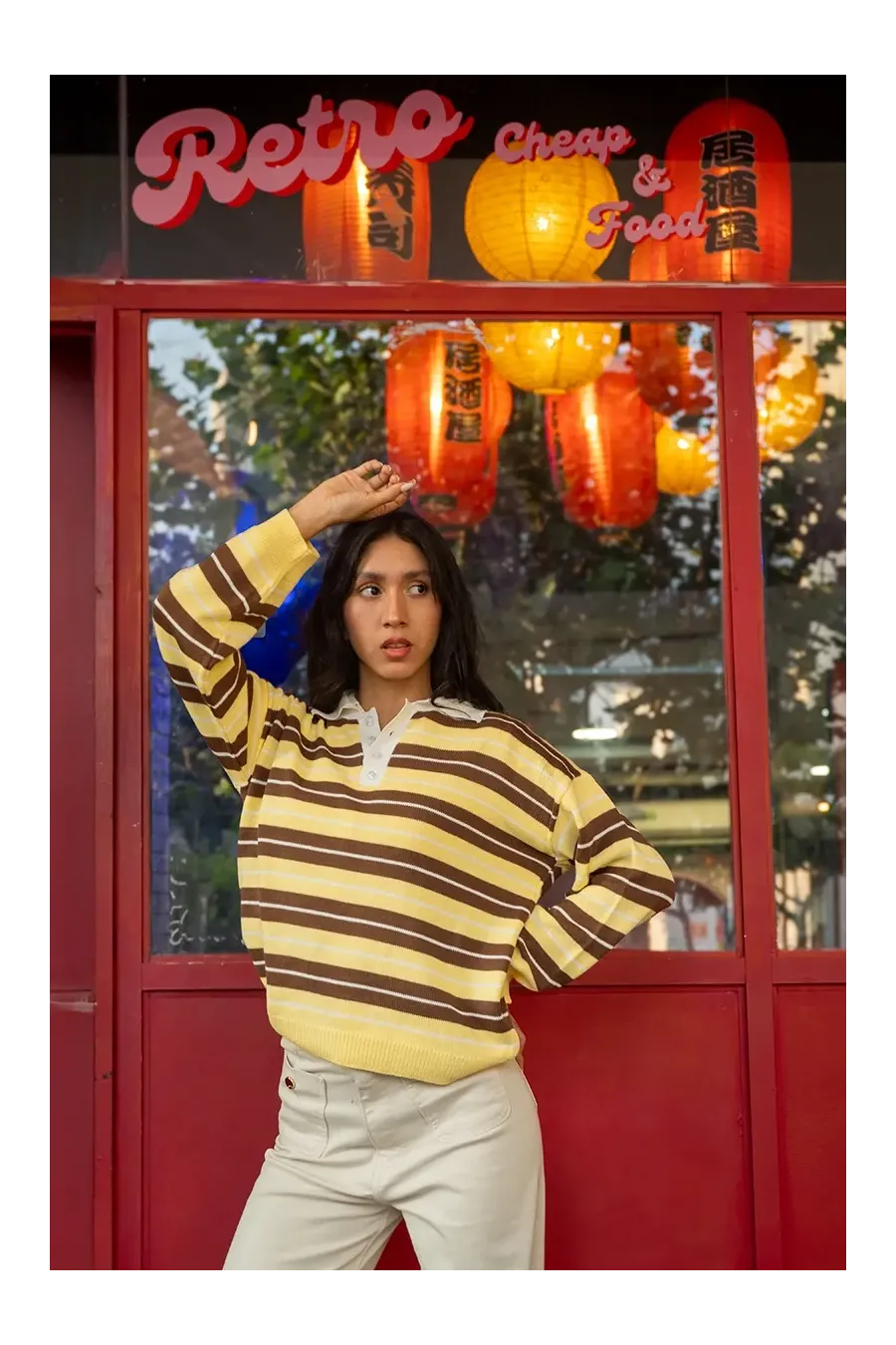 SWEATER VINTAGE AMARILLO/CAFÉ 2