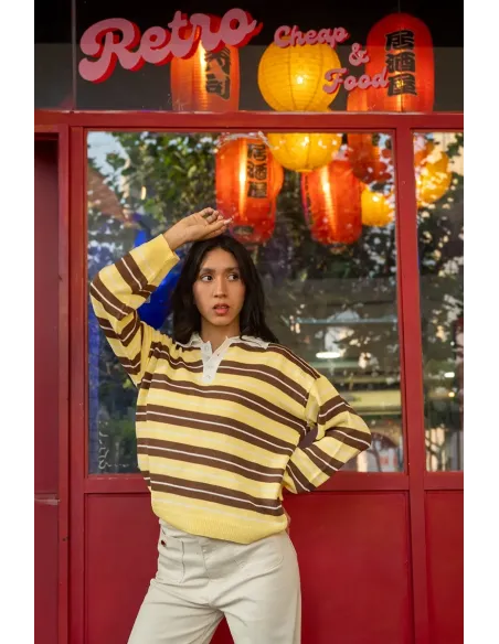 SWEATER VINTAGE AMARILLO/CAFÉ