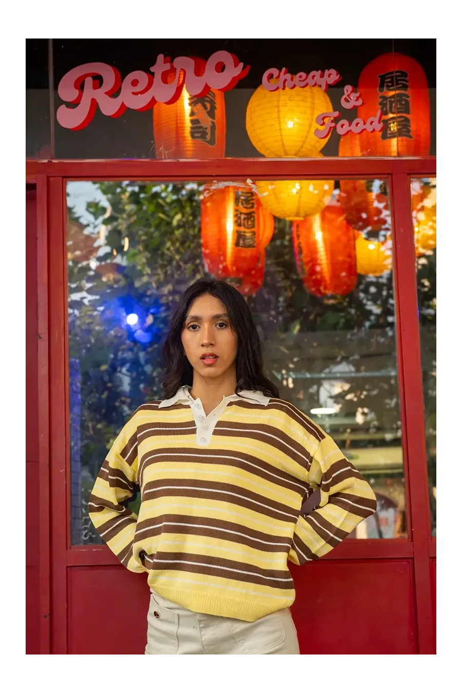 SWEATER VINTAGE AMARILLO/CAFÉ