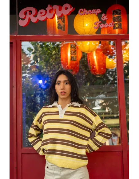 SWEATER VINTAGE AMARILLO/CAFÉ