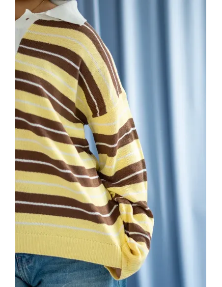 SWEATER VINTAGE AMARILLO/CAFÉ