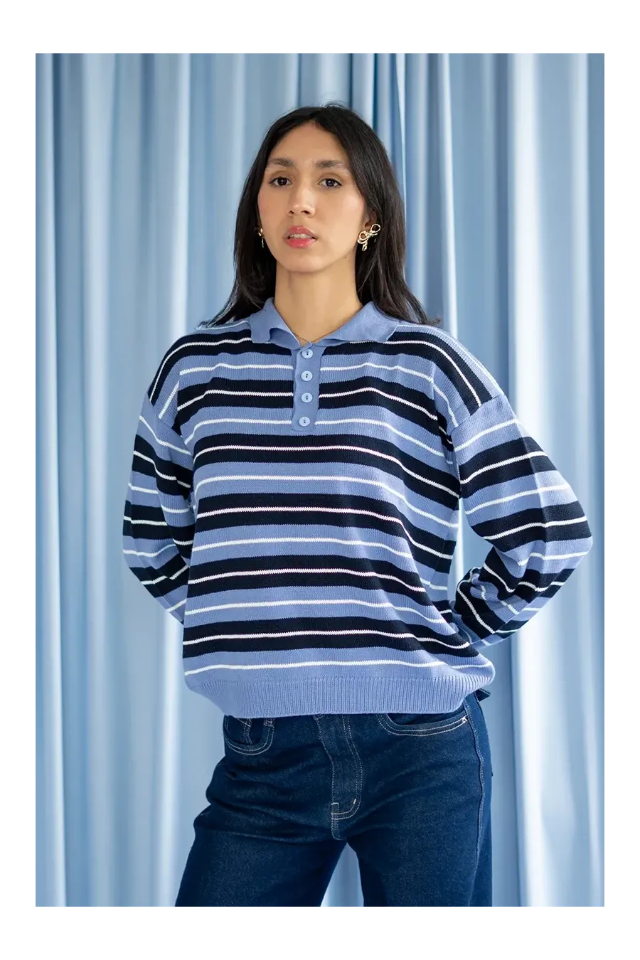 SWEATER VINTAGE CELESTE/AZUL