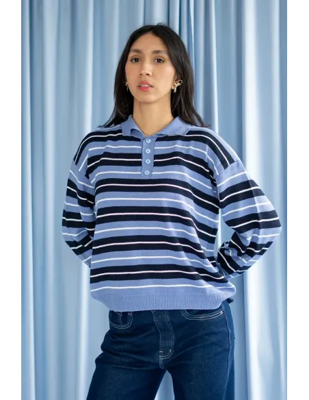SWEATER VINTAGE CELESTE/AZUL