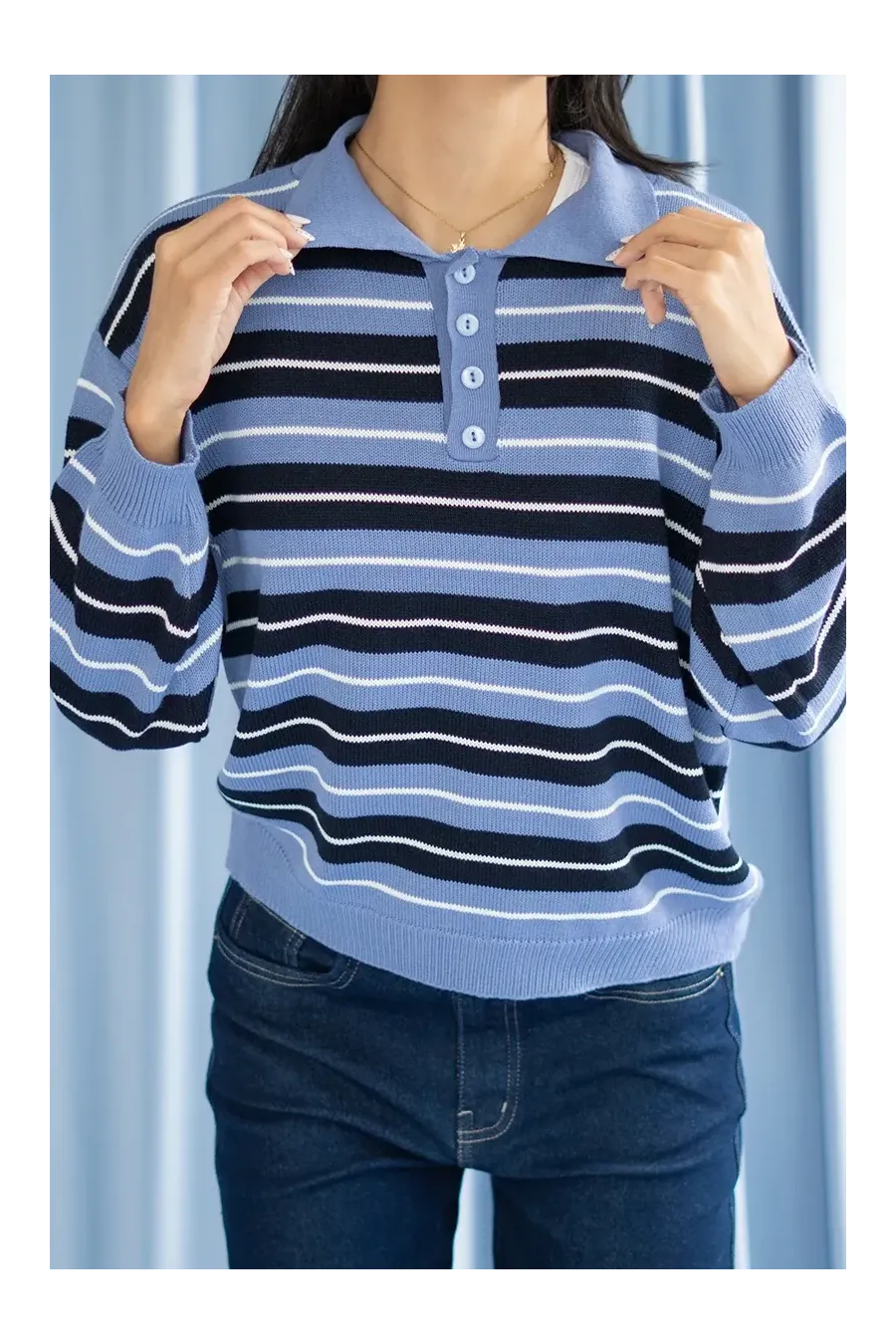 SWEATER VINTAGE CELESTE/AZUL