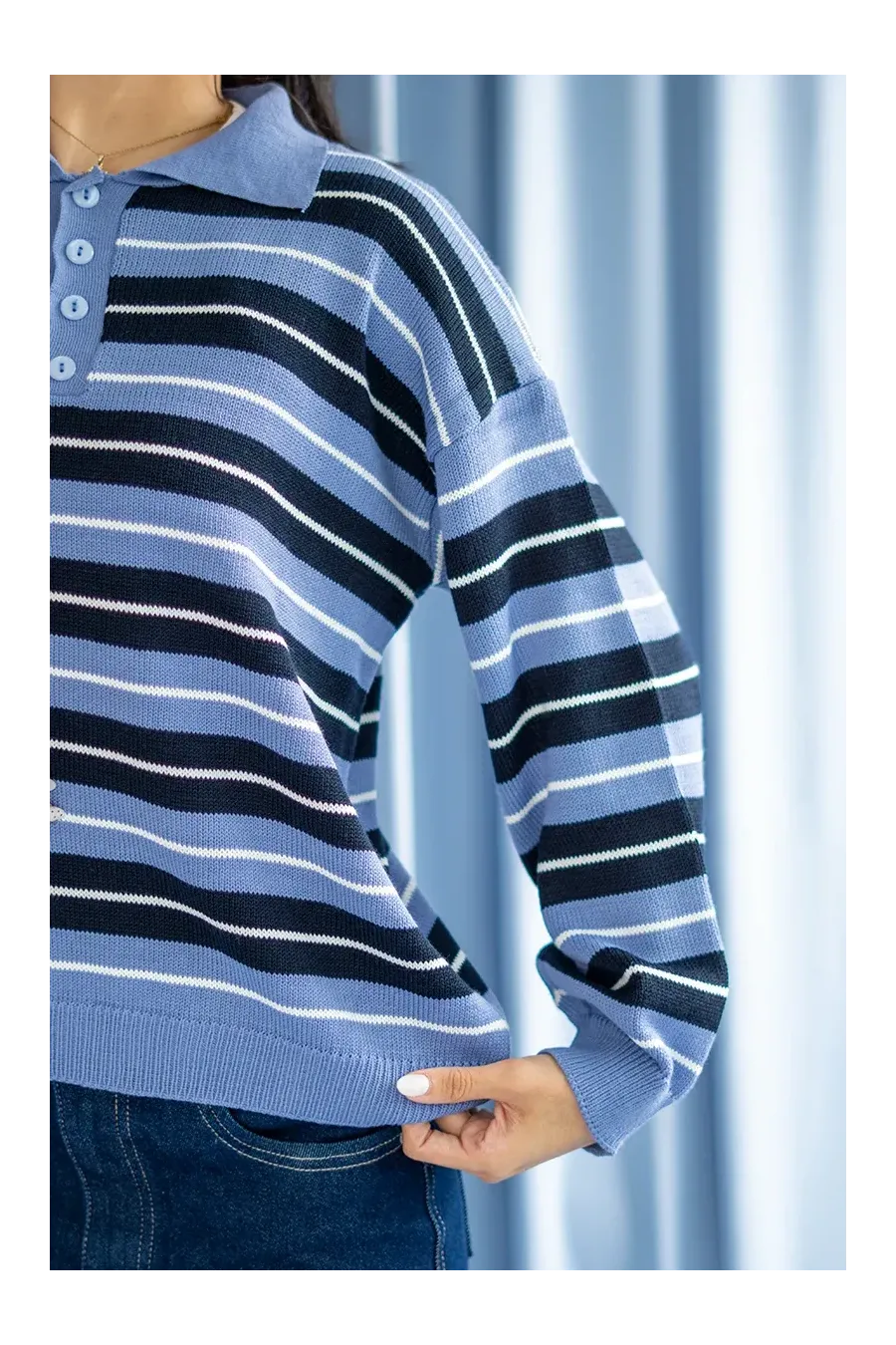 SWEATER VINTAGE CELESTE/AZUL