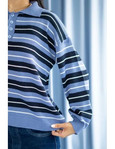 SWEATER VINTAGE CELESTE/AZUL