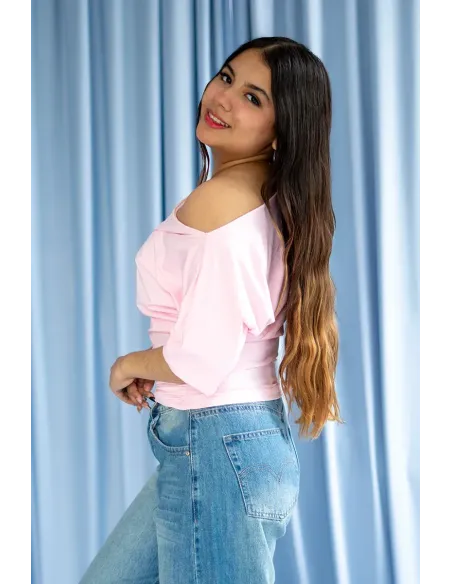TOP RETRO ROSADA