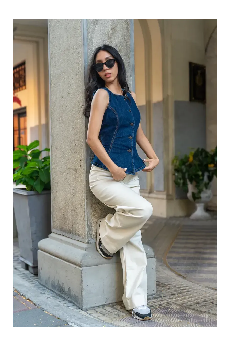 CINCH BACK DENIM JEAN OSCURA