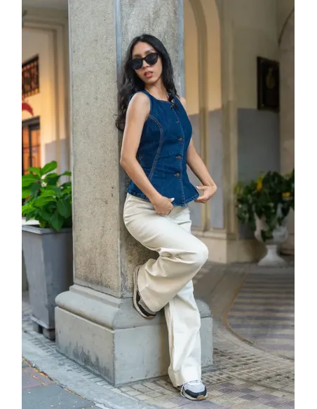 CINCH BACK DENIM JEAN OSCURA