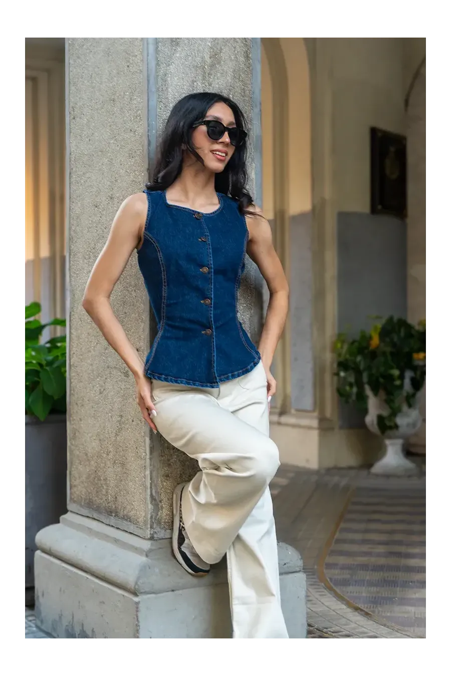 CINCH BACK DENIM JEAN OSCURA 2