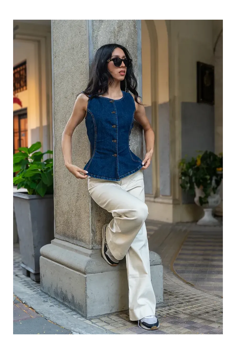 CINCH BACK DENIM JEAN OSCURA